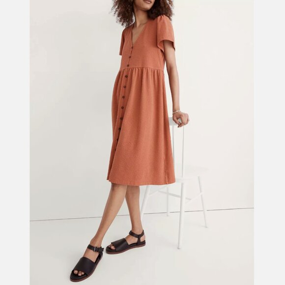 Madewell Terracotta Midi Dress - Picture 1 of 5